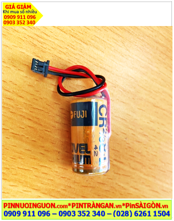 FUJI CR2/3 8.L (Zắc DF1.35), Pin nuôi nguồn PLC FUJI CR2/3 8.L lithium 3V 2/3A 1900mAh, Xuất xứ NHẬT